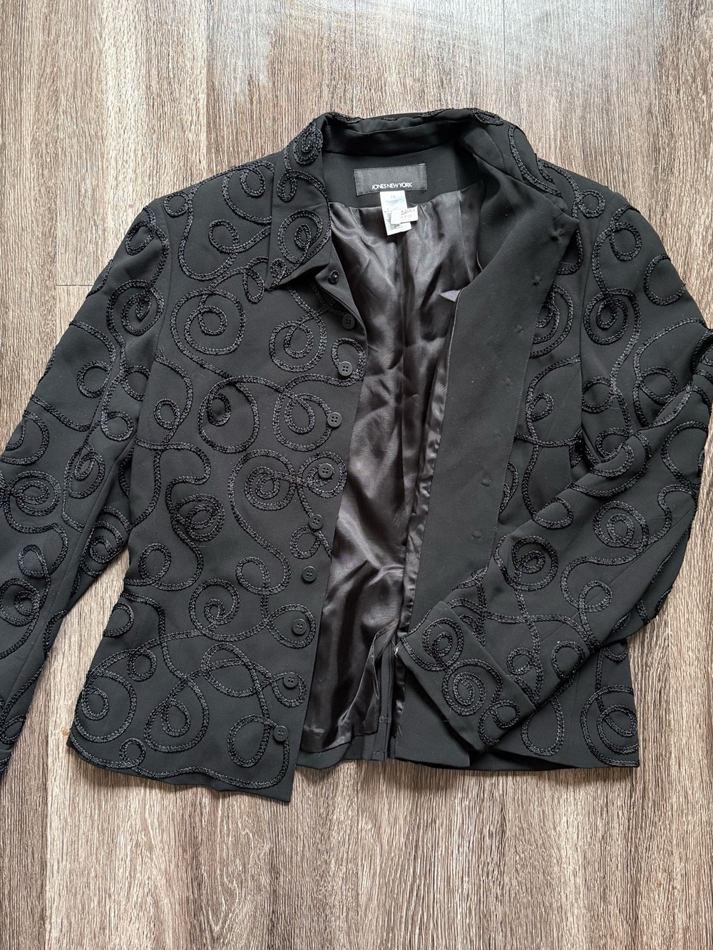 Jones New York Black Embellished Women's Blazer